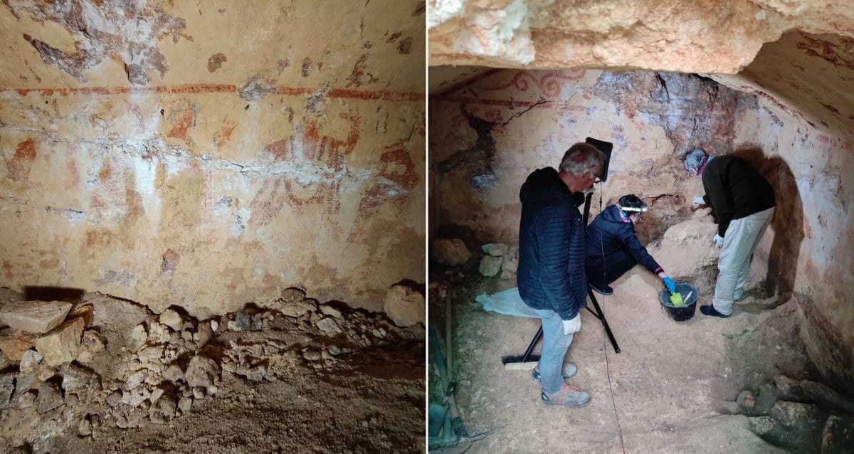 Arqueólogos descobrem tumba etrusca pintada em Tarquinia