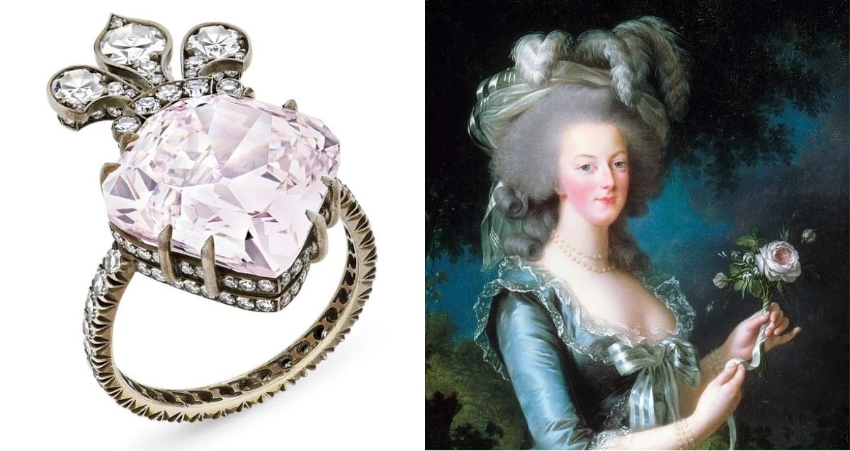 O diamante rosa de Marie Antoinette está subindo para o leilão