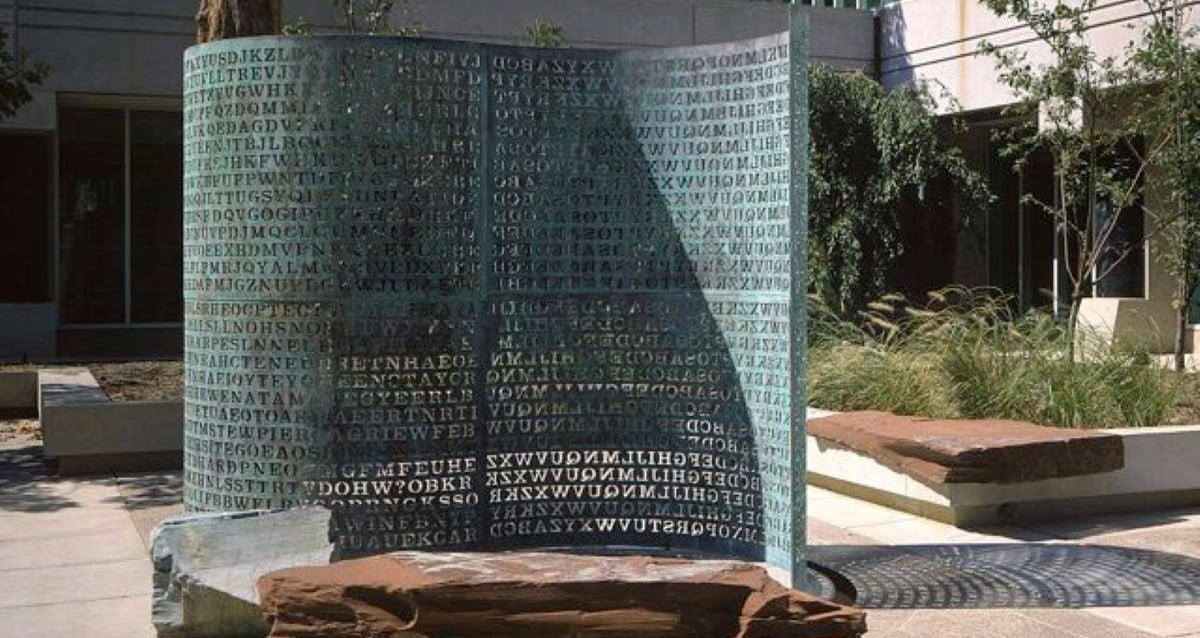 A solução para o código Kryptos K4 está subindo para o leilão
