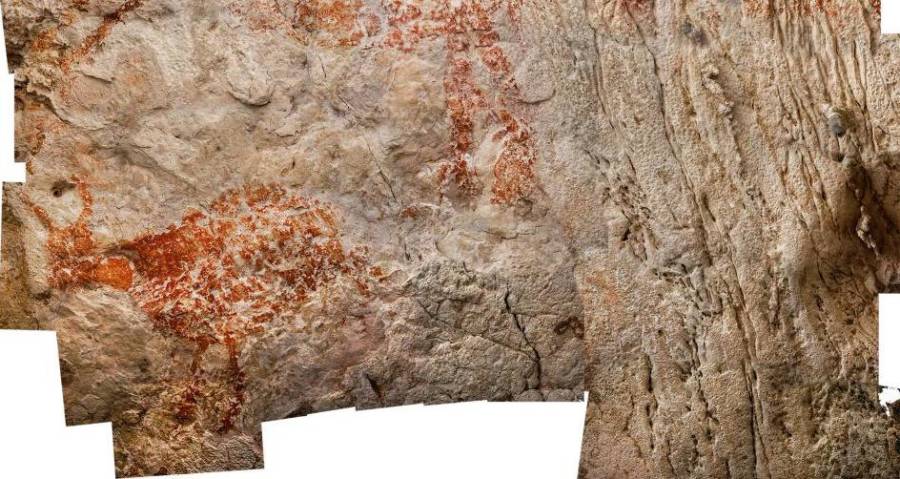 O desenho animal mais antigo conhecido encontrado em uma caverna indonésia