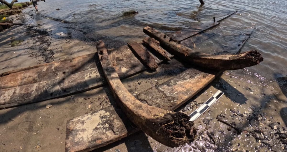 Possíveis destroços do corsário histórico encontrado na Carolina do Norte